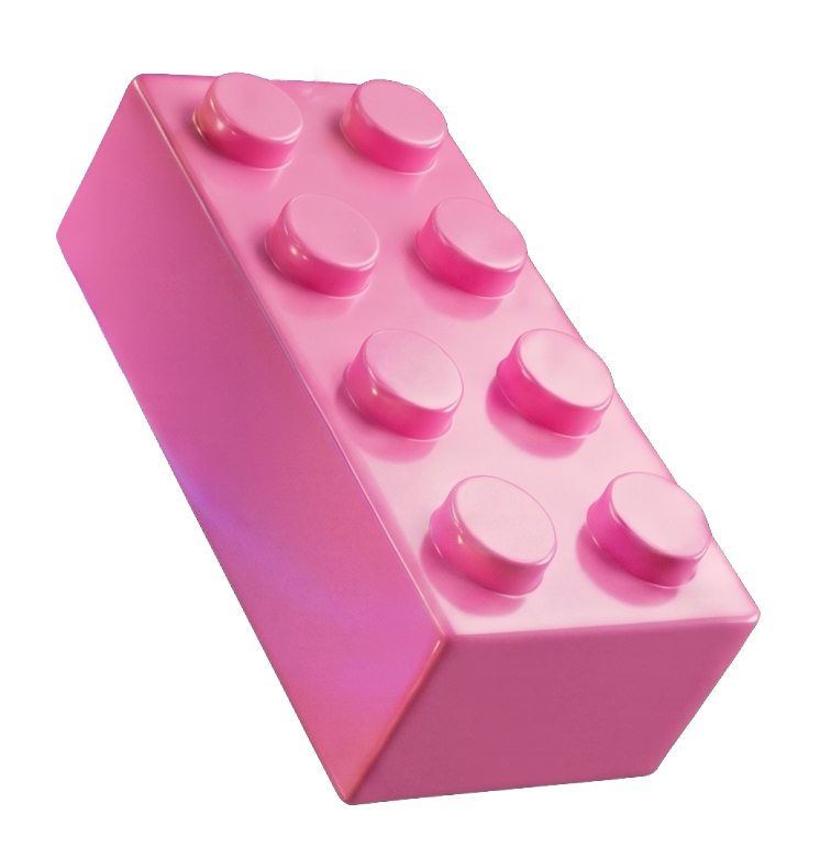 Mattoncino rosa su fondo nero
